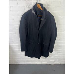Banana Republic Men's Wool Pea Coat Collared Long Sleeve Black Size XL